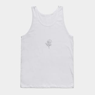 Wildflower Botanical Line Art | Elegant Floral Leaf Design Tank Top